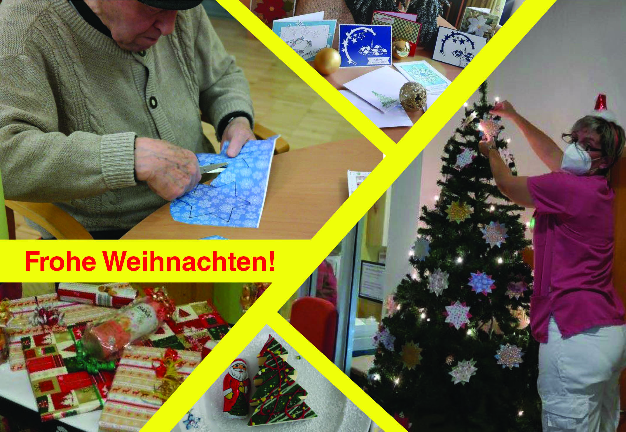 2020_12_Bildmaterial_Pressearbeit_Kitzscher_Weihnachtsfeier_1024x707.jpg Collage von Bildern von der Weihnachtsfeier im Seniorenheim "Am Schwarzholz" in Kitzscher.
